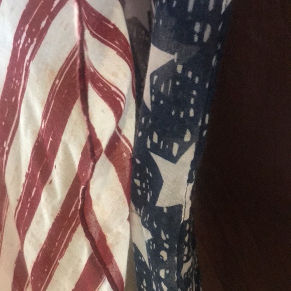 NWT USA Flag patriotic lightweight open kimono tassels OS boho summer cover up - Picture 3 of 15